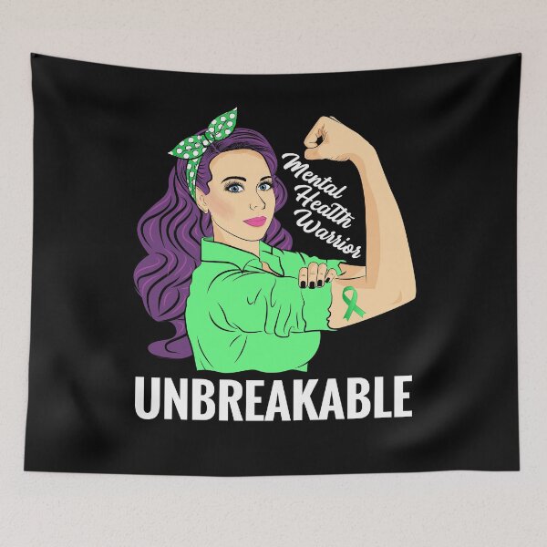 Item preview, Mental Health Awareness Warrior Unbreakable Mental Illness designed and sold by ZNOVANNA.