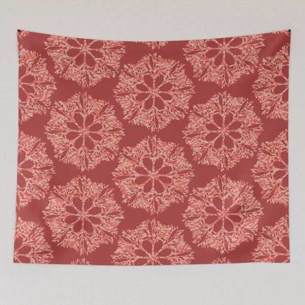 Item preview, Living Coral Flower Snowflake Pattern designed and sold by subidesigns.