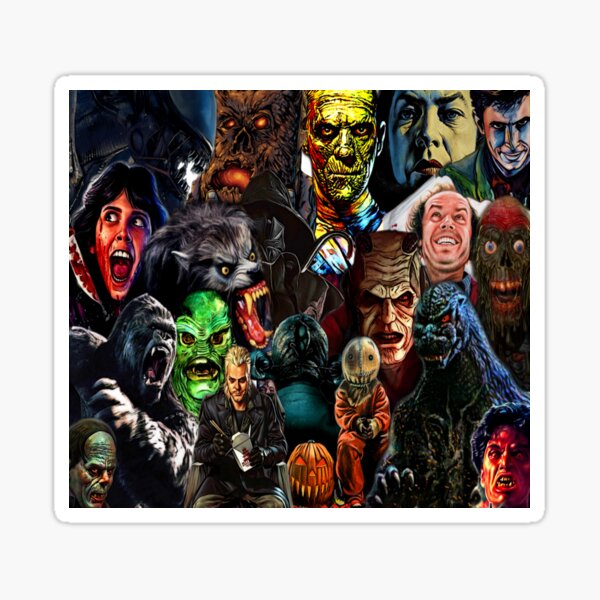 "Collage Of Horror Part 2" Sticker by dhernandez2156 | Redbubble