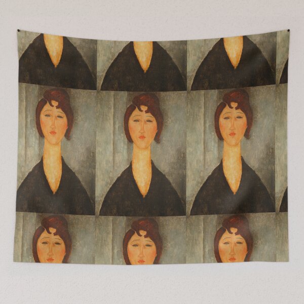 Item preview, Vintage Portrait painting by  Amedeo Modigliani (Italian, Livorno 1884–1920 Paris) designed and sold by Vintage Designs +.