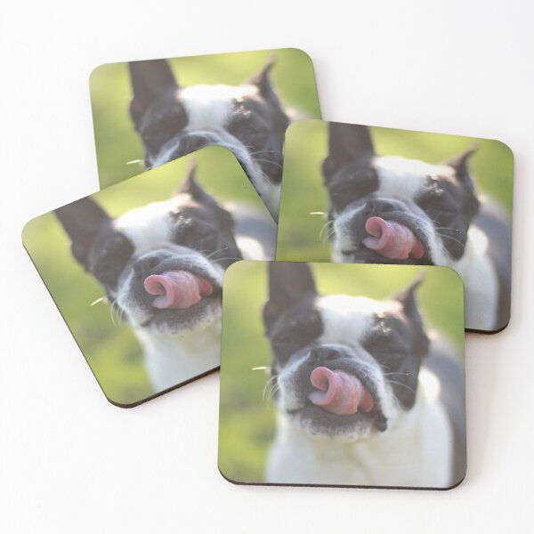 Item preview, Black and White French Bulldog with his tongue out designed and sold by cgroenewald.