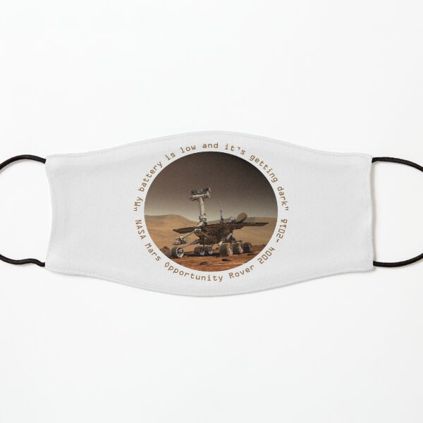 It's Getting Dark. Last words of Nasa Opportunity Mars Rover. Astronomy. Kids Mask