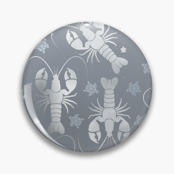 Item preview, Lobster silver on gray - seamless pattern designed and sold by colorofmagic.