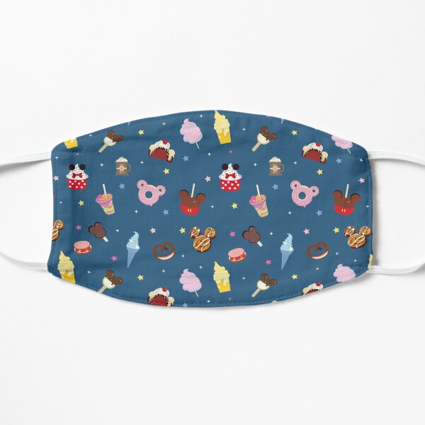 Magic Treat Blue Pattern with Food and Drinks from Theme Park Flat Mask
