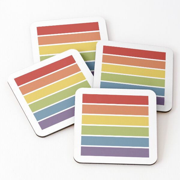 Item preview, Retro Muted Color Striped Gay Pride Rainbow designed and sold by Ricaso.