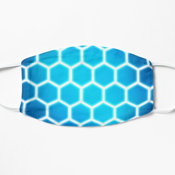 Familiar Blue Hexagon Flat Mask