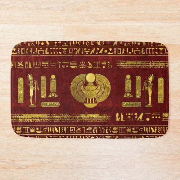 Item preview, Golden Egyptian Scarab   on red leather designed and sold by Nartissima.