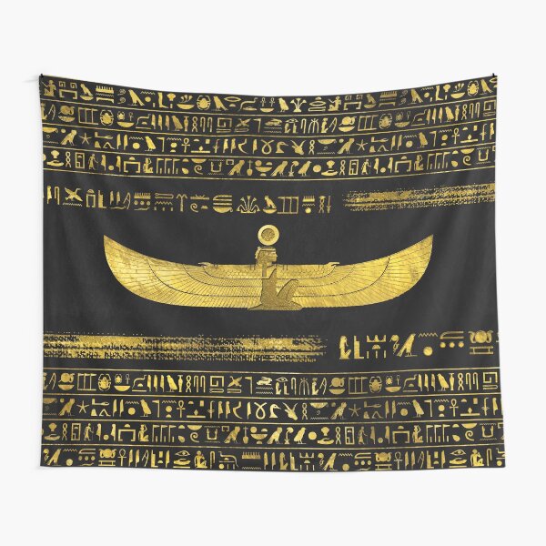 Item preview, Golden Egyptian God Ornament on black leather designed and sold by Nartissima.