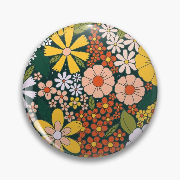Item preview, Retro 70's flowers power all over pattern designed and sold by Megan McNulty.