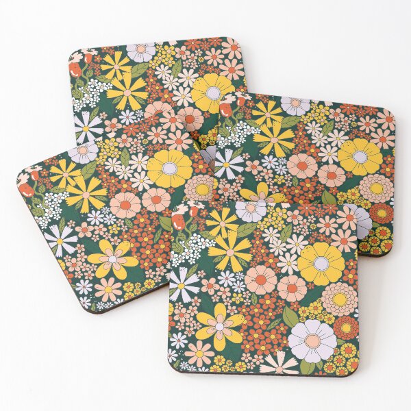 Item preview, Retro 70's flowers power all over pattern designed and sold by Megan McNulty.