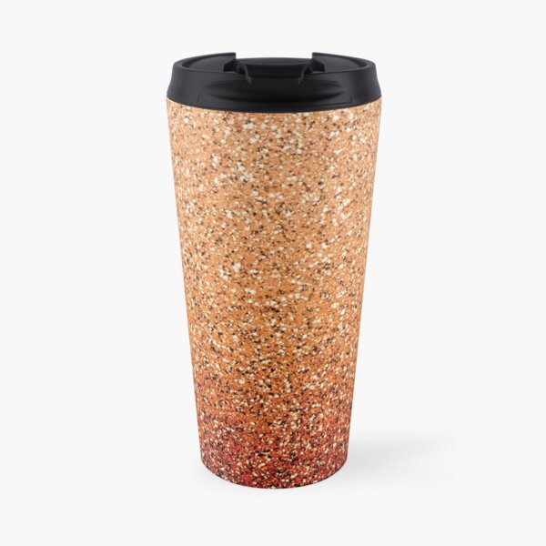 Orange Ombre Glitter Travel Mug