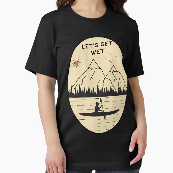 Item preview, Funny Kayak Let's Get Wet Vintage Kayaking Lake River Mountain designed and sold by merchzy.