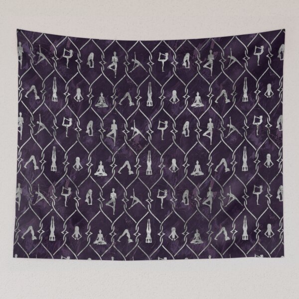 Item preview, Pearl Yoga Asanas pattern on amethyst designed and sold by Nartissima.