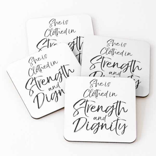 Item preview, She is Clothed in Strength and Dignity Christian Quote designed and sold by TNDesignStudio.