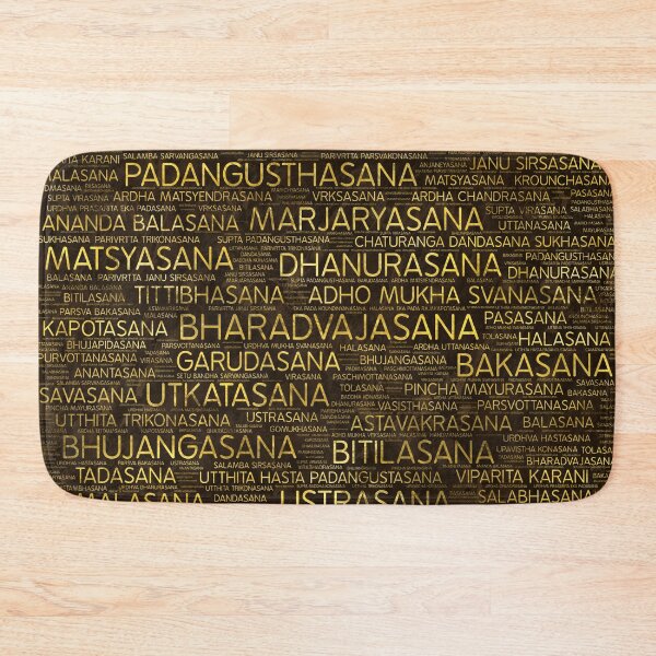 Item preview, Gold Yoga Asanas / Poses Sanskrit Word Art  designed and sold by Nartissima.