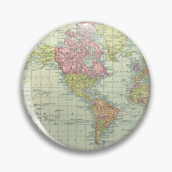 Item preview, Antique World Map 1913 designed and sold by Rainbows Galore.