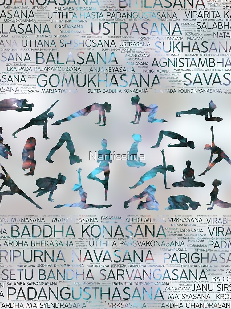 SPORTAXIS Yoga Poses Poster- 64 Yoga Asanas for Full Body Workout-  Laminated Home Workout Poster with Colored Illustrations - English and  Sanskrit Names - 18