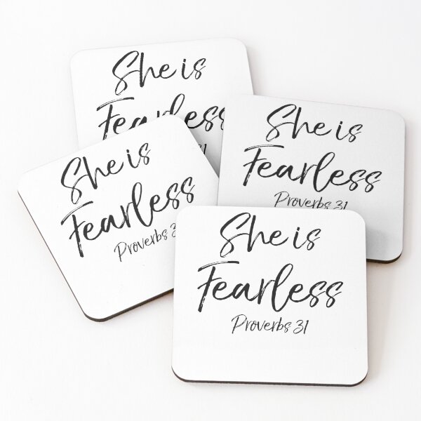 Item preview, She is Fearless Proverbs 31 Christian Quote designed and sold by TNDesignStudio.