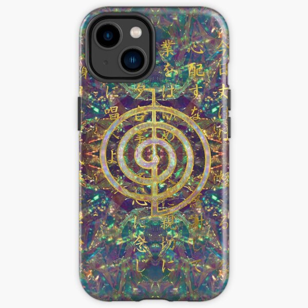 Symbole de Choku Rei d'or et préceptes de Reiki Coque antichoc iPhone