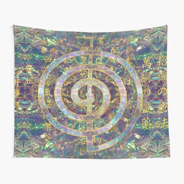 Símbolo de oro Choku Rei y preceptos de Reiki Tela decorativa