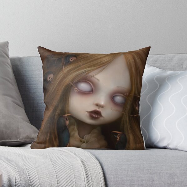 The face of all your fears Throw Pillow