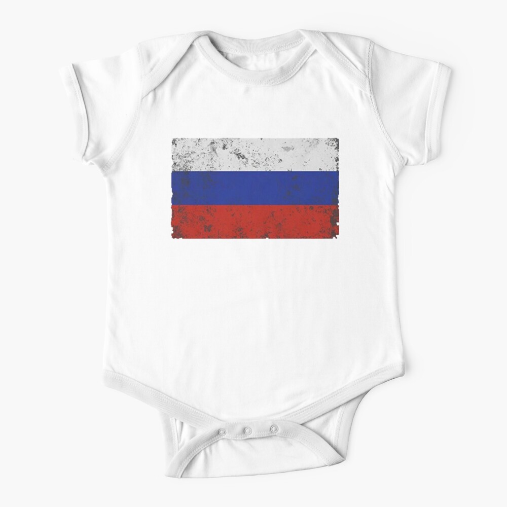 Baby Short-Sleeve Onesies Love Vintage Russian Flag Bodysuit Baby Outfits