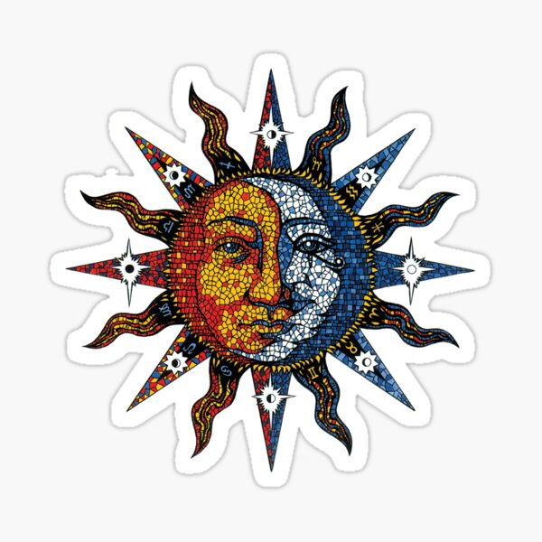 Celestial Mosaic Sun/Moon Sticker