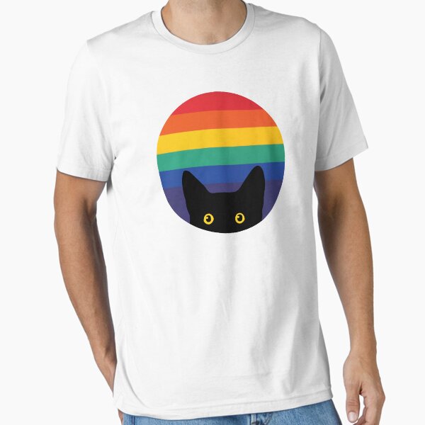 Item preview, Peeking Cat in Rainbow Circle designed and sold by beardsandcats.