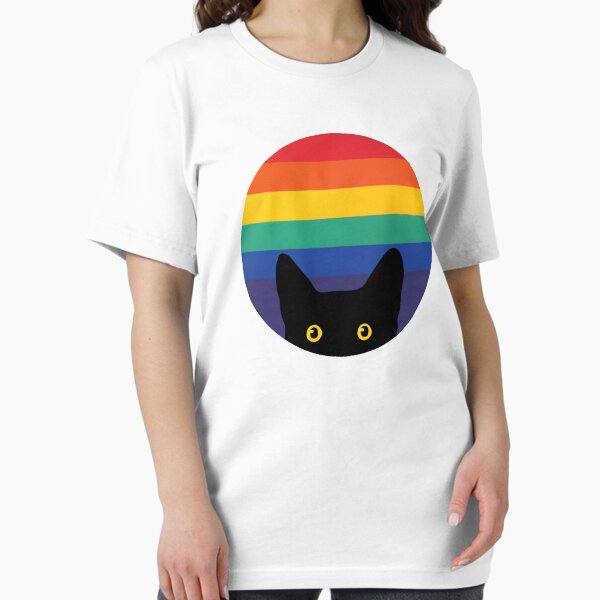 Item preview, Peeking Cat in Rainbow Circle designed and sold by beardsandcats.