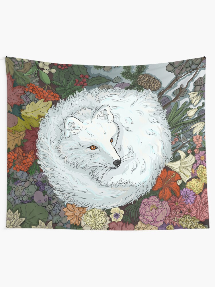 Alternate view of Arctic Fox Tapestry