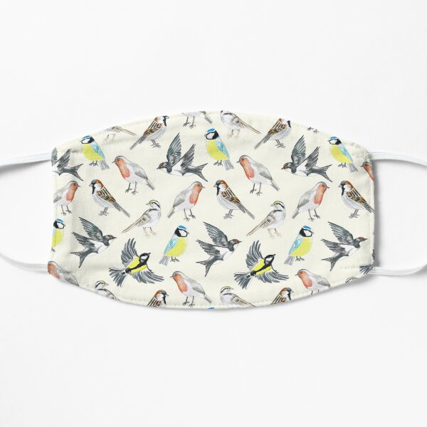 Illustrated Birds Flat Mask