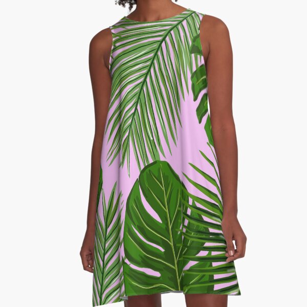 Palm leaf outlet print clothing