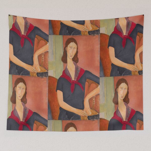 Item preview, Vintage Portrait of a woman painting by  Amedeo Modigliani (Italian, Livorno 1884–1920 Paris) designed and sold by Vintage Designs +.