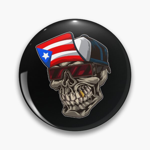 Item preview, Cool Puerto Rico Skull With Cap and Boricua Flag designed and sold by anziehend.