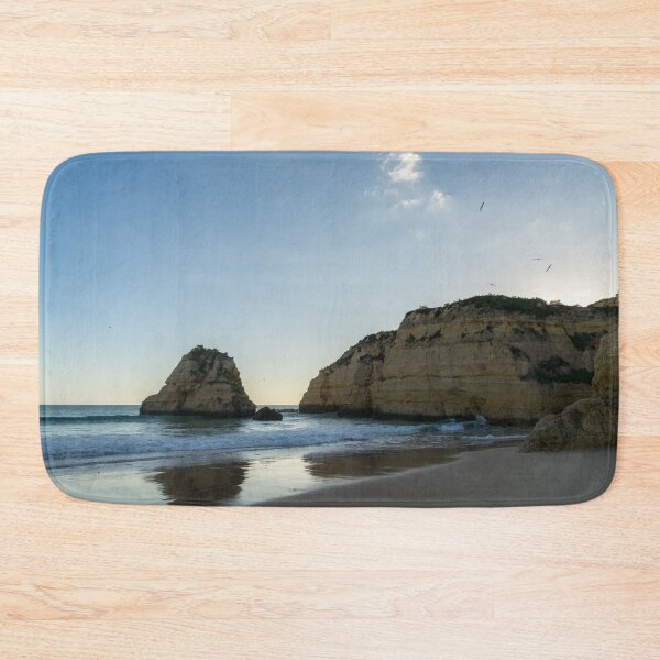 Item preview, Sundown Seagulls - Algarvian Gold Coast Beachscape with Cliffs designed and sold by Georgia Mizuleva.