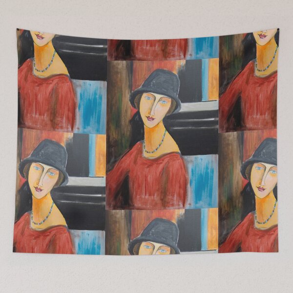 Item preview, Vintage Portrait of a woman painting by  Amedeo Modigliani (Italian, Livorno 1884–1920 Paris) designed and sold by Vintage Designs +.