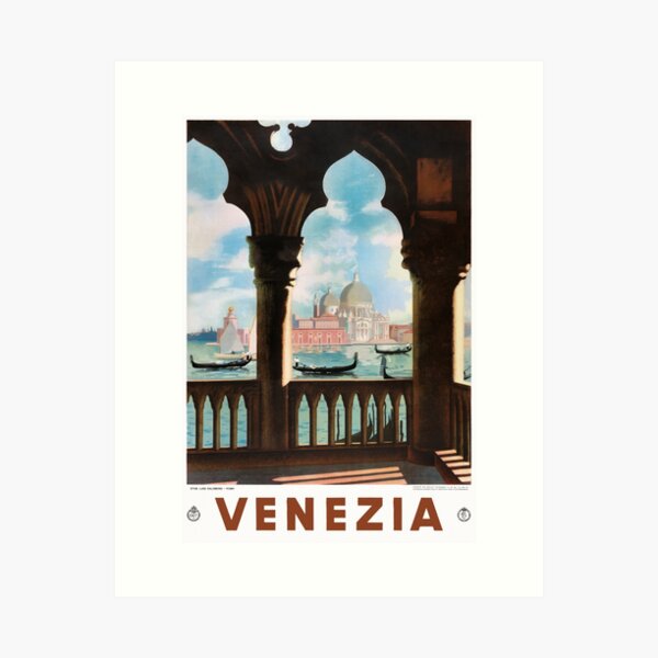Venice Venezia ENIT Italy Vintage Travel Poster Restored Art Print
