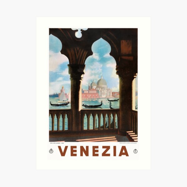 Venice Venezia ENIT Italy Vintage Travel Poster Restored Art Print