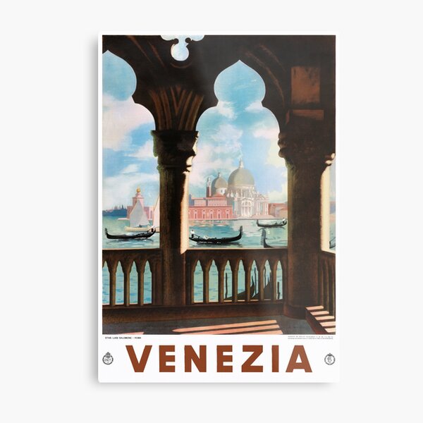 Venice Venezia ENIT Italy Vintage Travel Poster Restored Metal Print