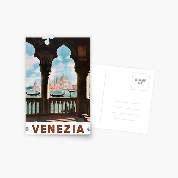 Venice Venezia ENIT Italy Vintage Travel Poster Restored Postcard