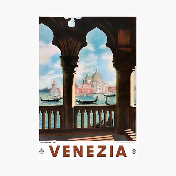 Venice Venezia ENIT Italy Vintage Travel Poster Restored Photographic Print