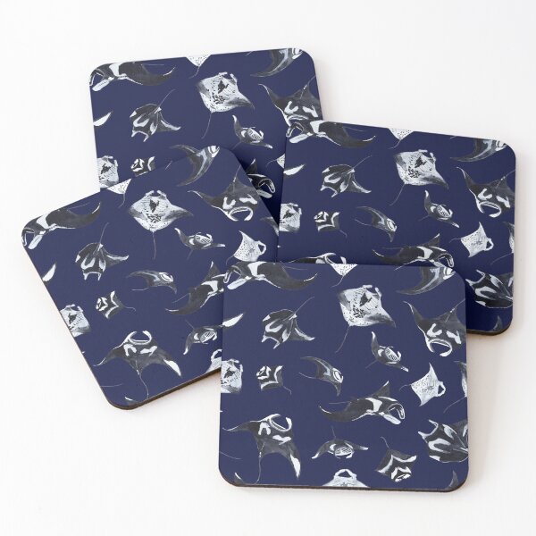 Item preview, MANTARAY PATTERN (NAVY BLUE) designed and sold by BEATRIZ ABAITUA.