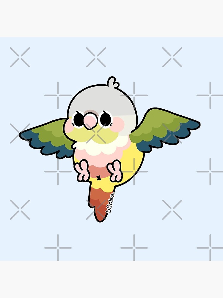 "Flying Conure Pineapple Green Cheek" Art Print for Sale by blirbos