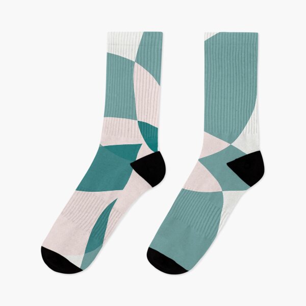 Item preview, Abstract graphic bloom in teal and pale rose designed and sold by BlertaDK.