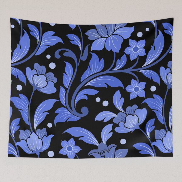 Item preview, Cute Blue Color flower design pattern designed and sold by eskitus2020.