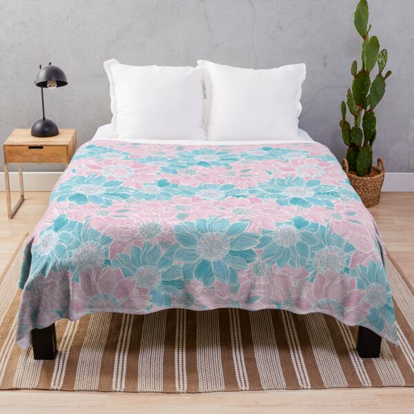 Item preview, Pretty Pink And Aqua Flower Power - Pastel Pink And Aqua Color Palette designed and sold by Sketchbook Designs.