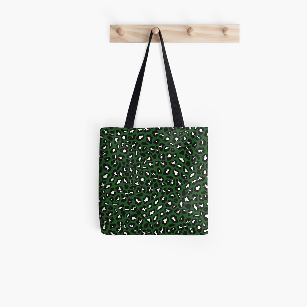 green leopard print bag