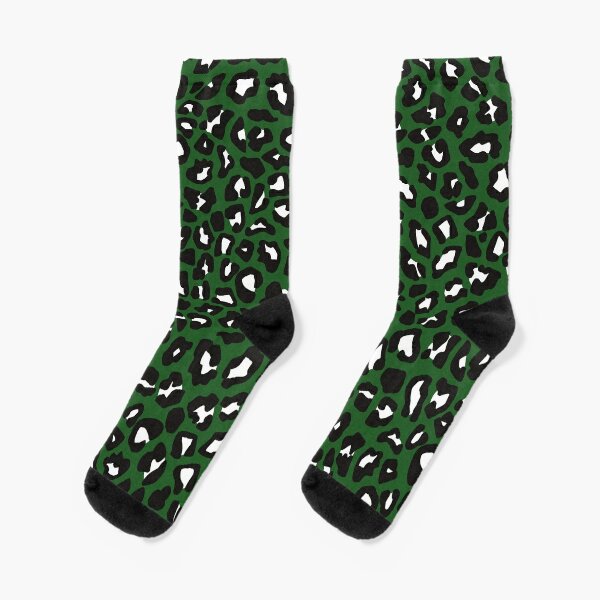 Leopard Smilie Socks - Green | KAPITAL | Peggs & Son.