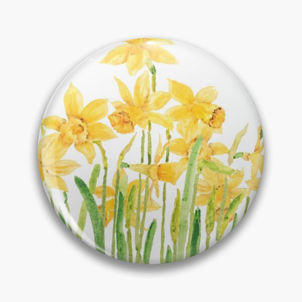 Item preview, hand painted yellow daffodils field watercolor designed and sold by ColorandColor.