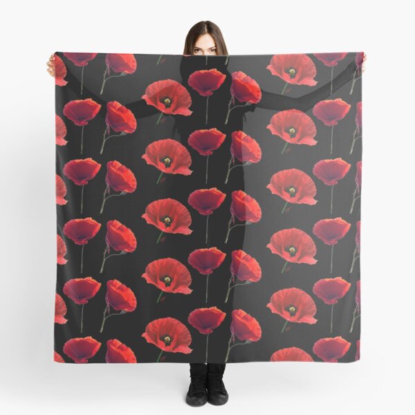 I love red poppies Scarf